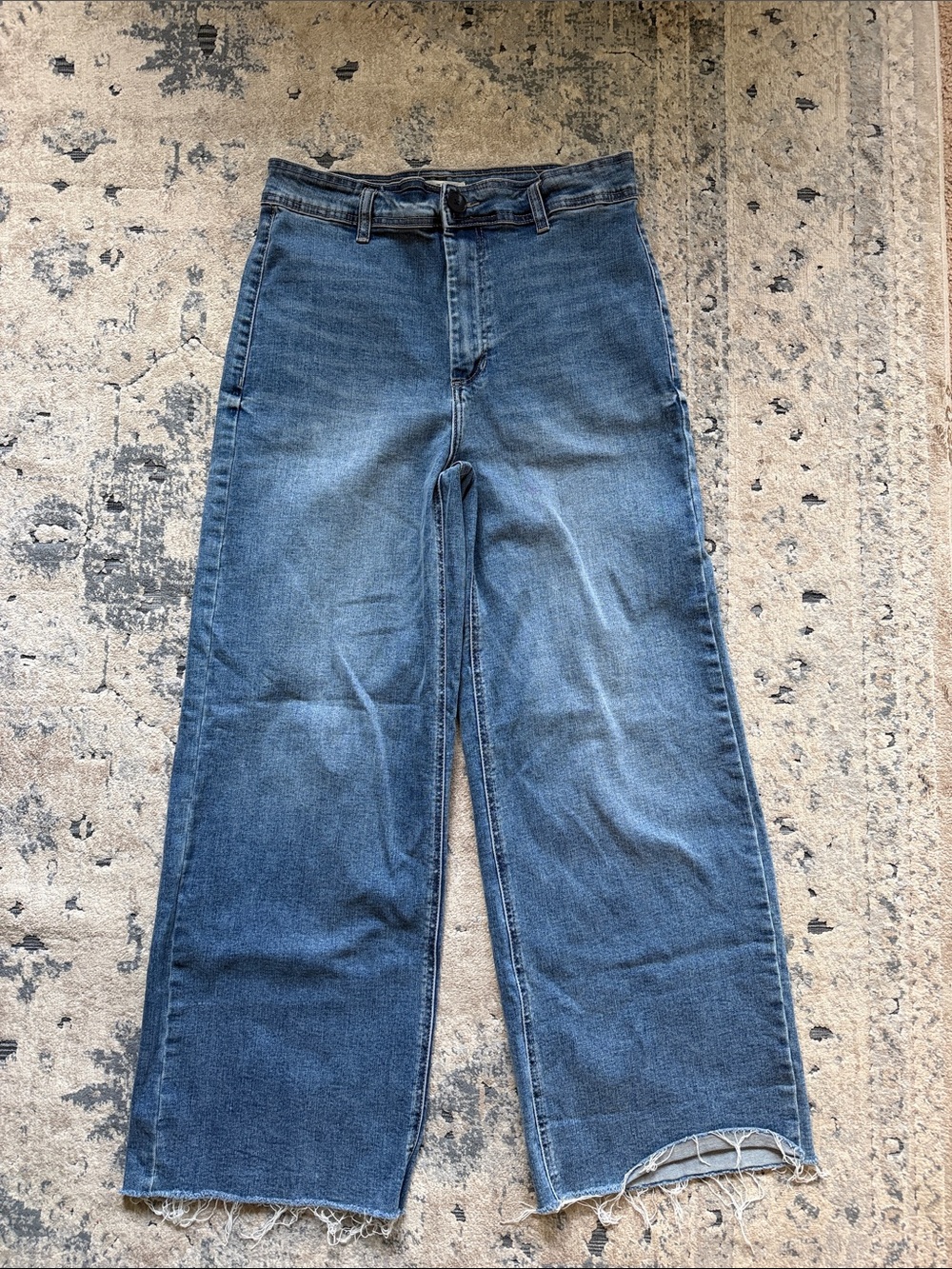 Oat New York Wide-Leg Jeans in Dark Blue Wash
